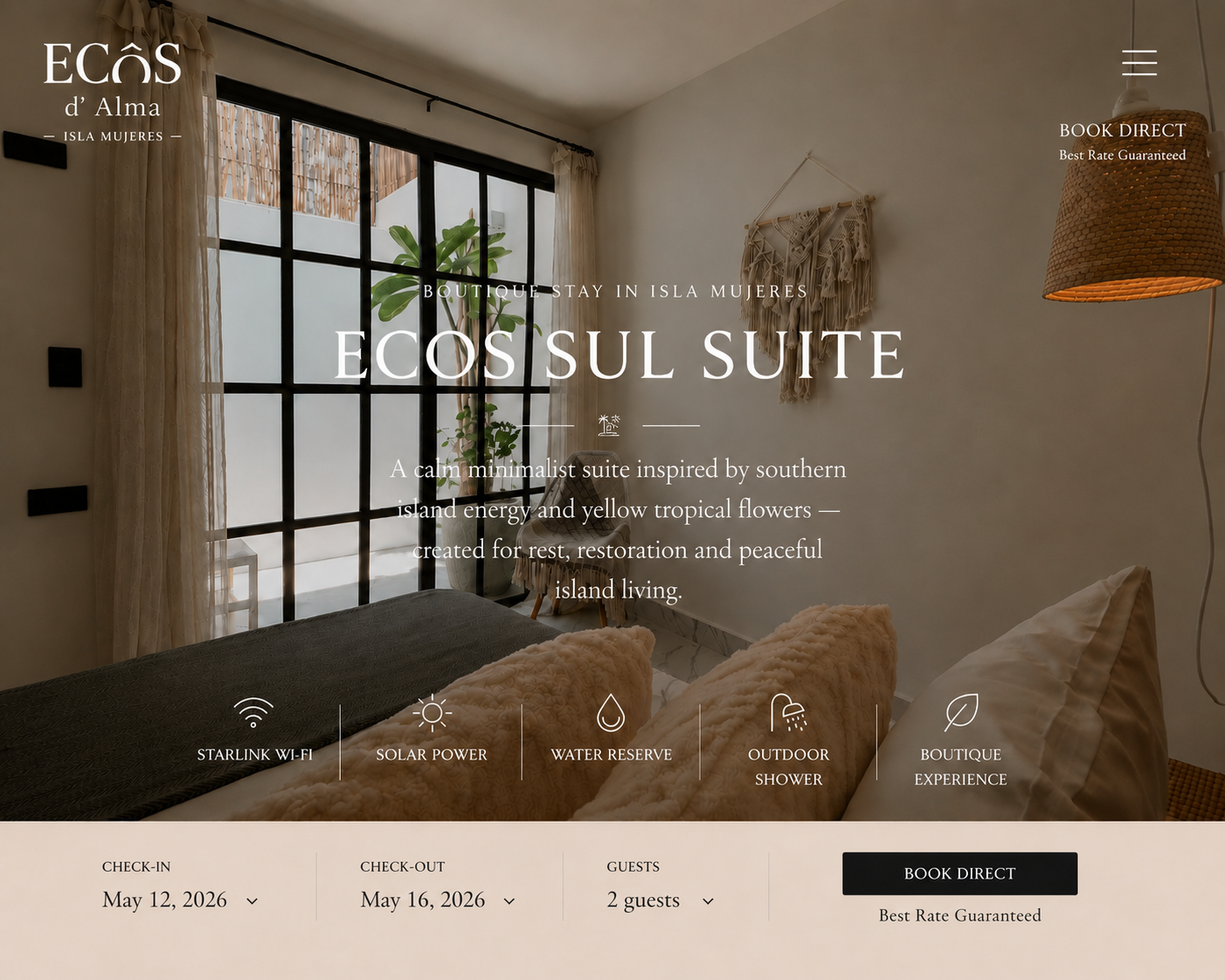 Ecos Sul Suite boutique hero